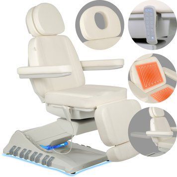Косметическое кресло Luxoria PRO 5 с электрорегулировкой белый T-SS072 фото