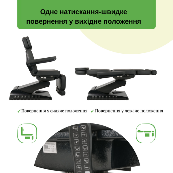 Косметологическое кресло Luxoria PRO 5 (черное) — электрорегулировка, 4 мотора T-SS100 фото Косметологическое кресло Luxoria PRO 5 (черное) — электрорегулировка, 4 мотора T-SS100 фото