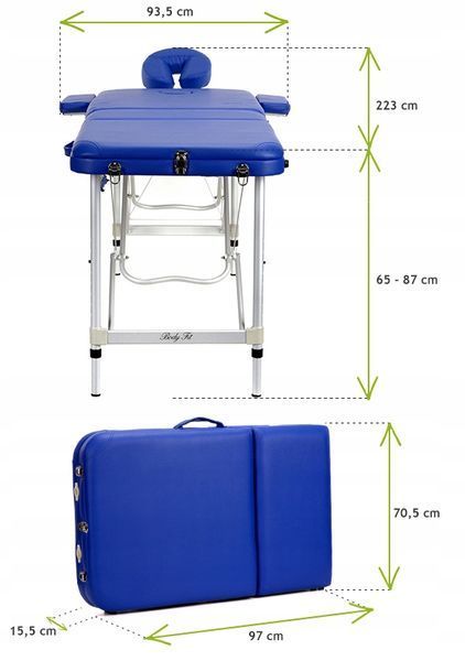 Алюминиевый раскладной массажный стол Bodyfit (3-сегментный) Bodyfit (3-сегментний) фото
