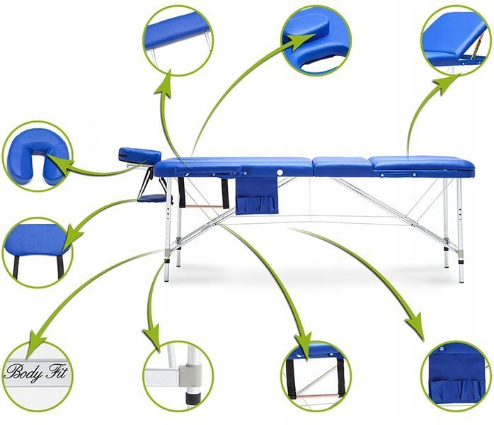 Алюминиевый раскладной массажный стол Bodyfit (3-сегментный) Bodyfit (3-сегментний) фото