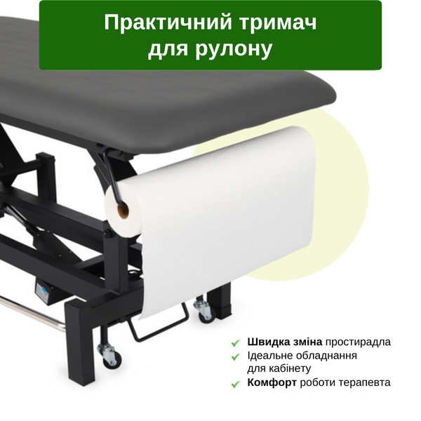 Стаціонарний масажний стіл Fortis 2 ERGO (Чорно-сірий) T-SS079 фото