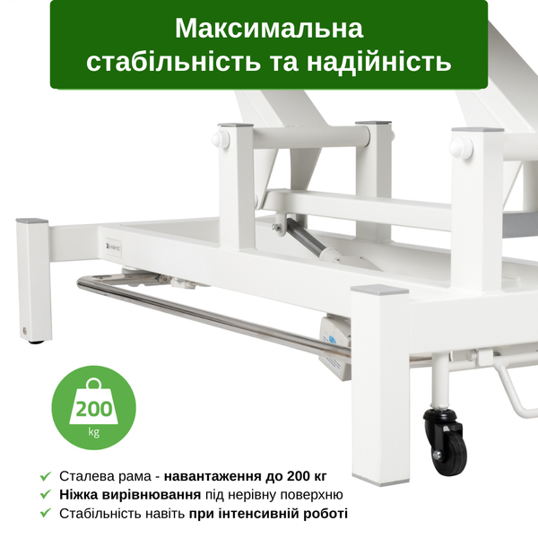 Стаціонарний масажний стіл Fortis 2 ERGO (Біло-сірий) T-SS084 фото