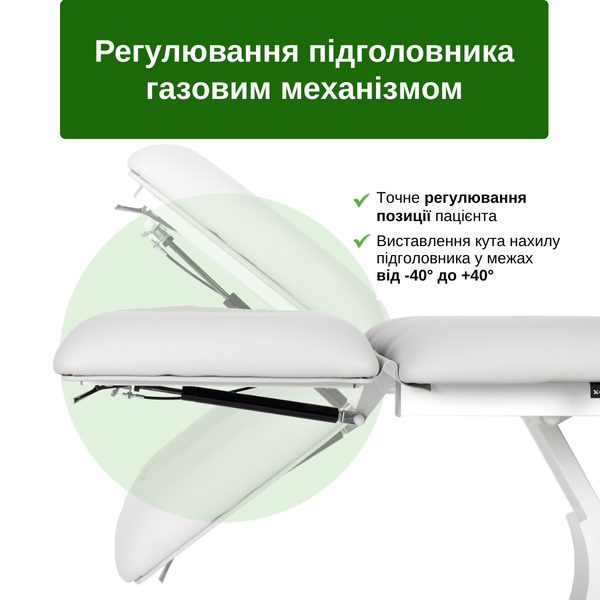 Стаціонарний масажний стіл Fortis 2 ERGO (Біло-сірий) T-SS084 фото