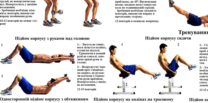 Плакат «Упражнения для мышц средней части тела» P0041 фото Плакат «Упражнения для мышц средней части тела» P0041 фото