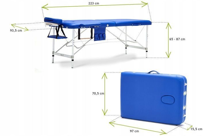 Алюминиевый массажный стол Bodyfit 195х70,5 см 2-70Bodyfit-BLUE фото